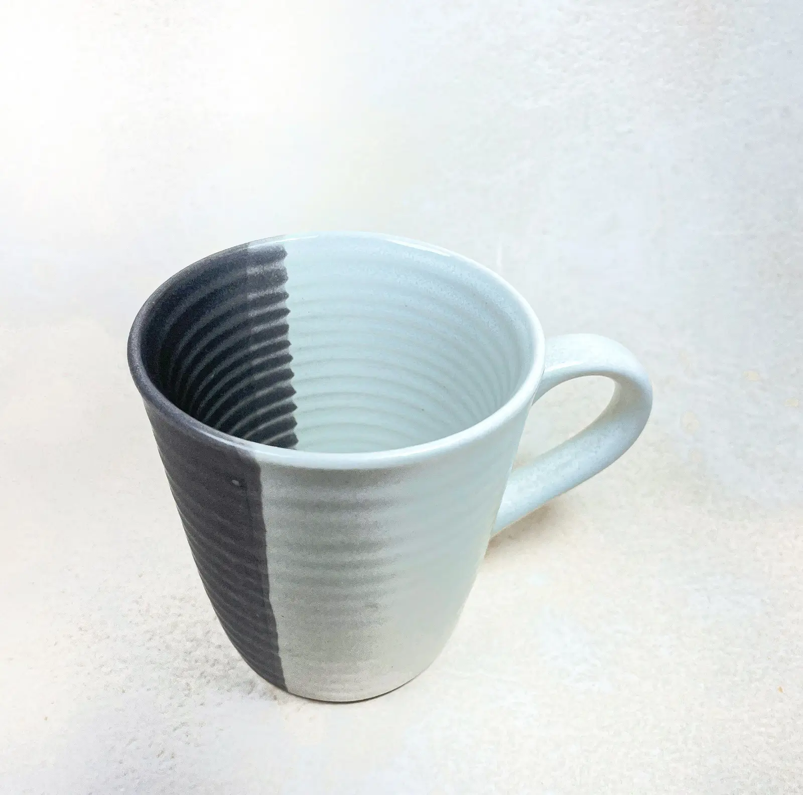 Dazzle Stoneware Coffee Mug Gray White 1 Dazzle Stoneware Coffee Mug Gray White