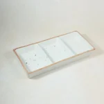 Ceramic Dip Sauce Tray With 3 Compartment