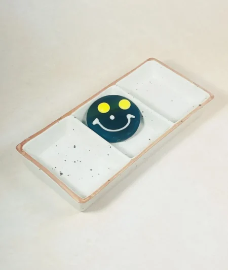 Ceramic Dip Sauce Tray With 3 Compartment