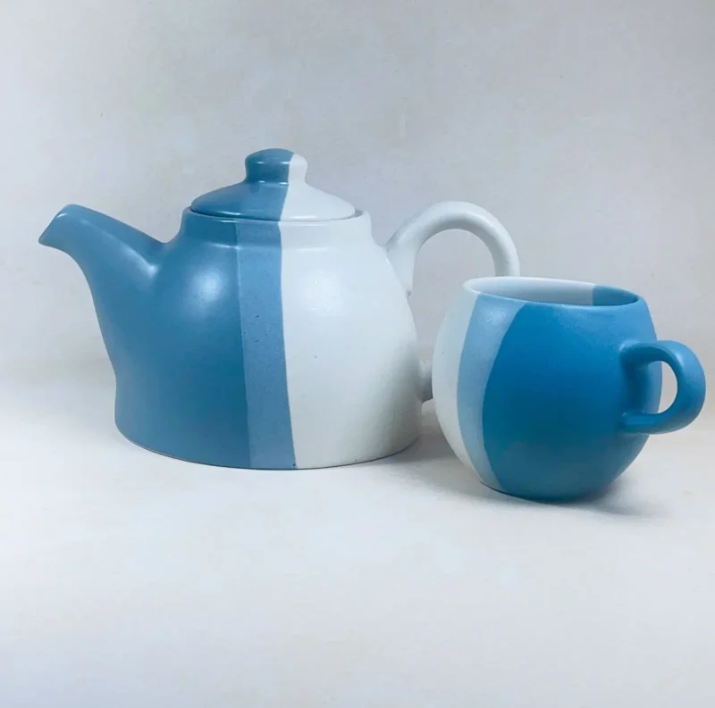 Ceramic Tea Pot With Lid Dual Shade