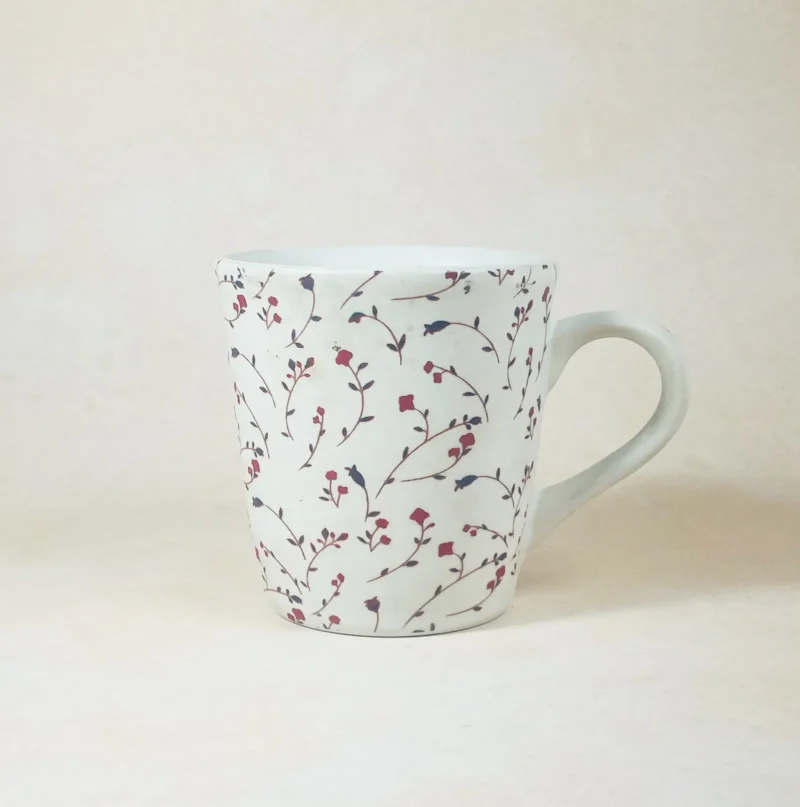 Handmade Floral Print Ceramic Mug