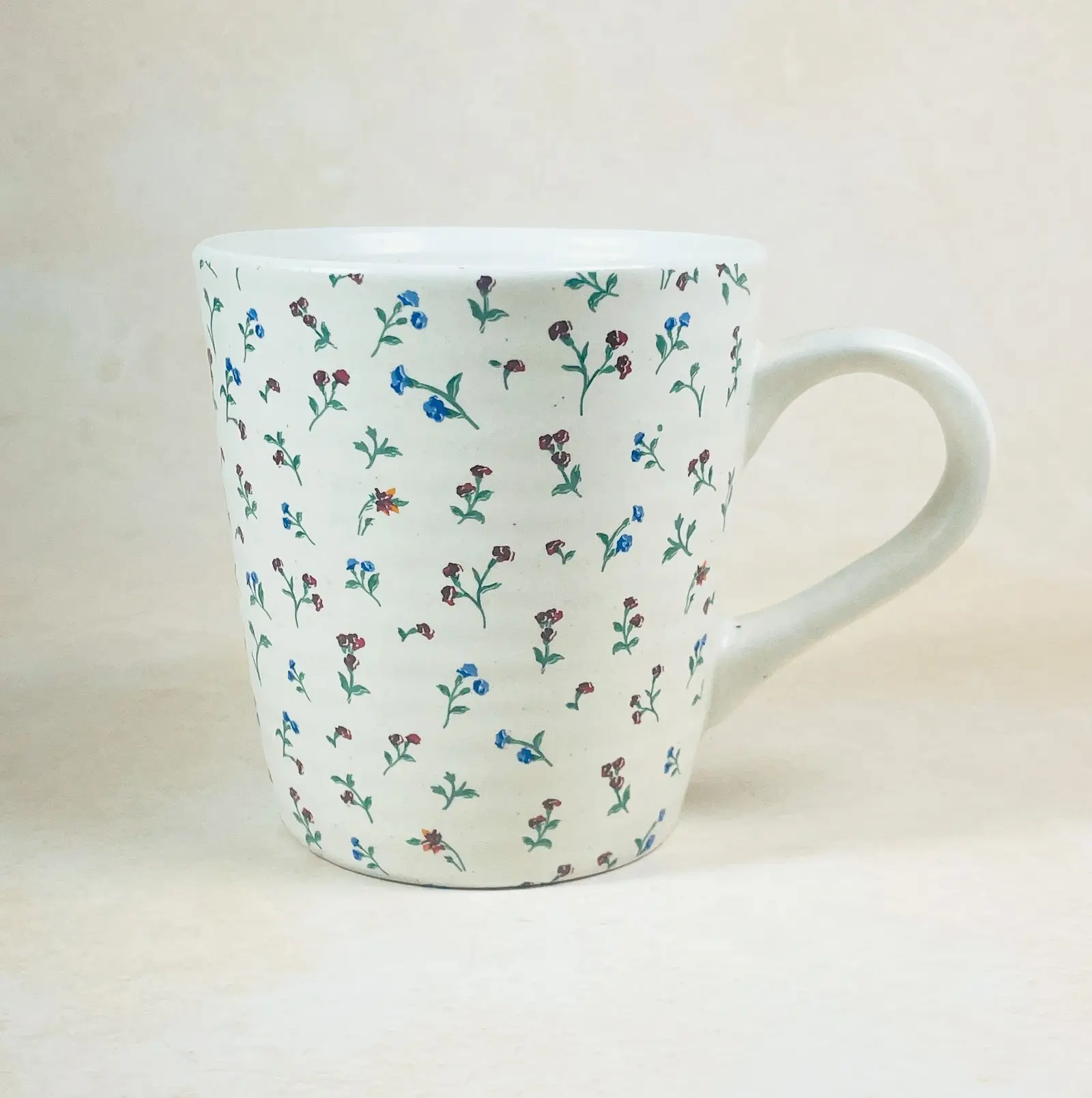 Handmade Floral Printed Ceramic Coffee Mug Handmade Floral Printed Ceramic Coffee Mug