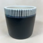 Vertical Line Hand Painted Ceramic Planter