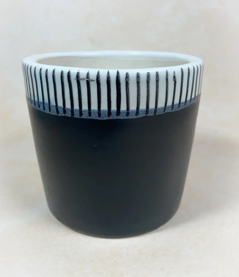 Vertical Line Hand Painted Ceramic Planter