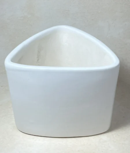 Triangle Shape Indoor Pot White 1