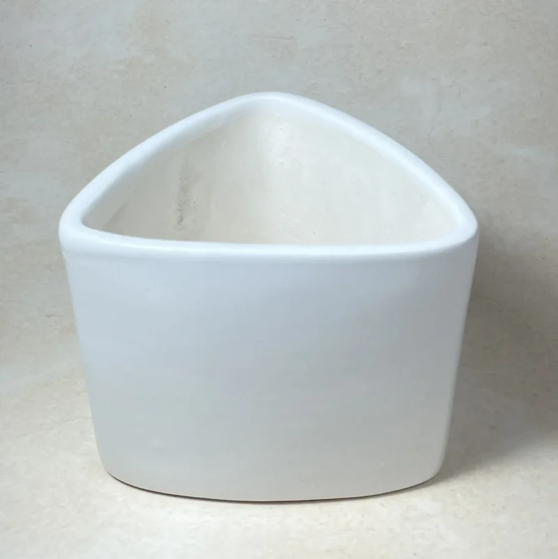 Triangle Shape Indoor Pot White 1