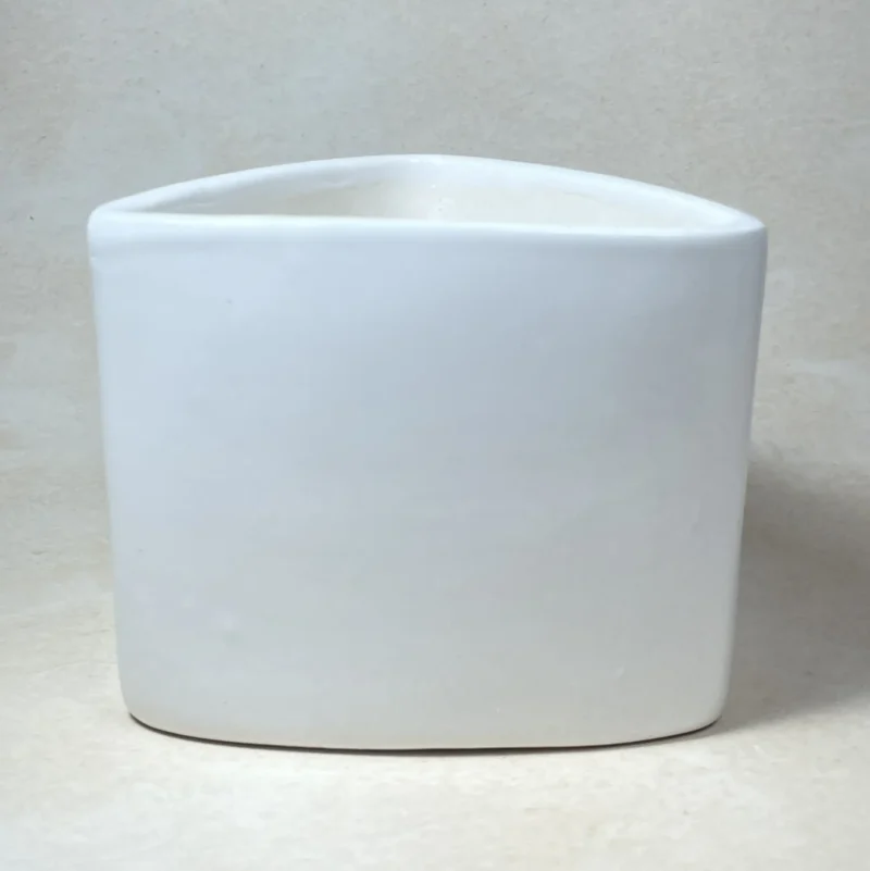 Triangle Shape Indoor Pot White