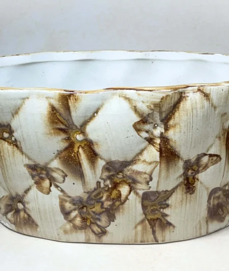 Rust Bloom Ceramic Planter