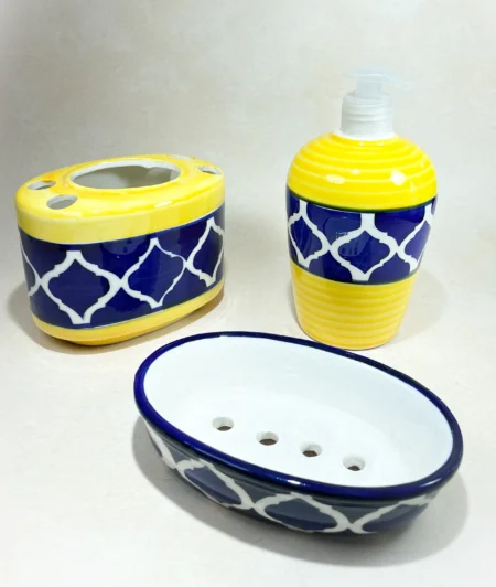 Bathroom Set Yellow Blue 1