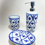Classic Blue & White Ceramic Bath Ensemble