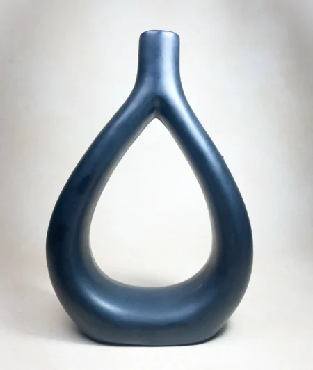 Donut Shape Flower Vase Black